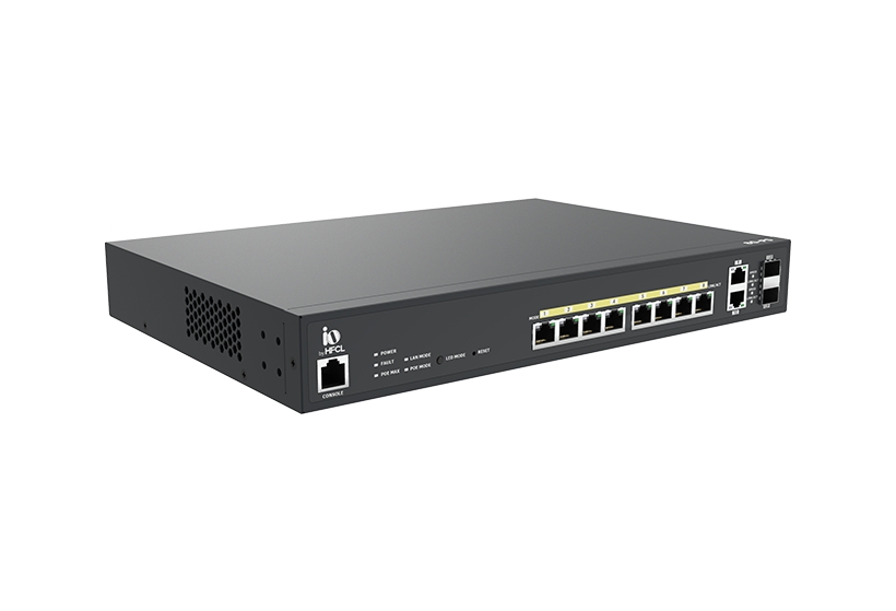 HSP-IO-8GE2S-I2PDH 8 Port, PoE, L2 Managed Industrial Switch